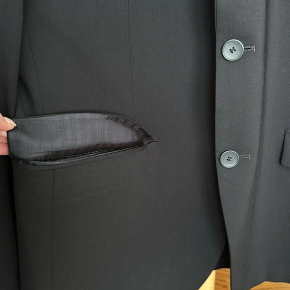 HUGO BOSS Aamon Hago Navy Blue Wool Career Blazer Sport Coat Red Label Size 42L - Picture 6 of 16